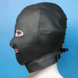 Черная сексуальная маска с открытым ртом и глазами - 