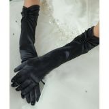 Атласные перчатки черного цвета - Перчатки