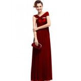 Ярко-красное вечернее длинное платье с открытым плечом - Вечерние платья