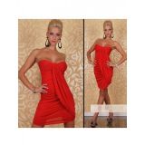 Красное мини-платье с элементами драпировки - Платья
