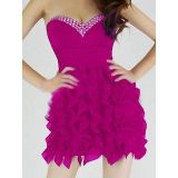 Фиолетовое мини-платье с пышной юбкой - Платья