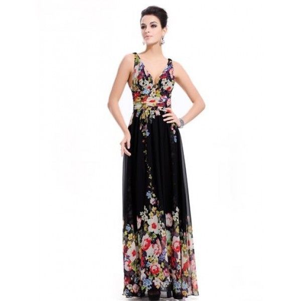 Купить онлайн Черное платье с цветочным принтом фото цена акция распродажа