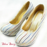Туфли с разноцветными полосками - Обувь женская