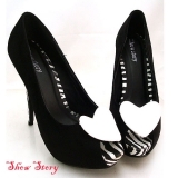 Черные туфли - Зебра - Обувь женская