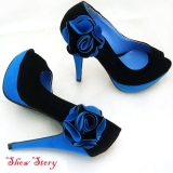 Черно-синие туфли - Обувь женская