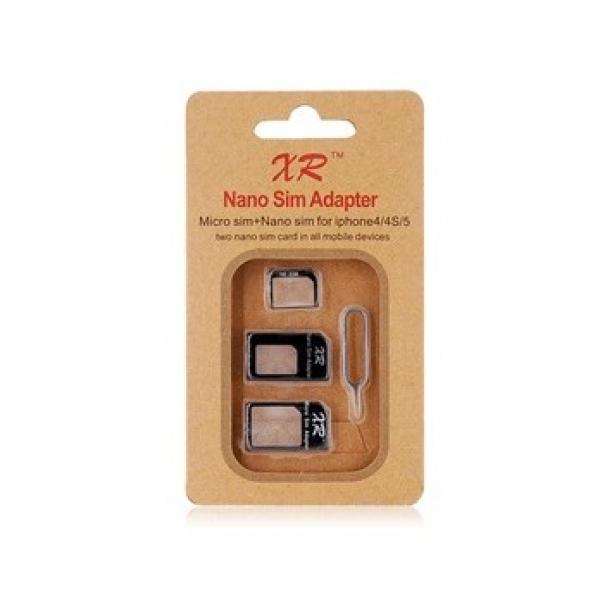 Nano SIM Four-in-One Kit for iPhone 4 &amp; 4S iphone 5 (Black)