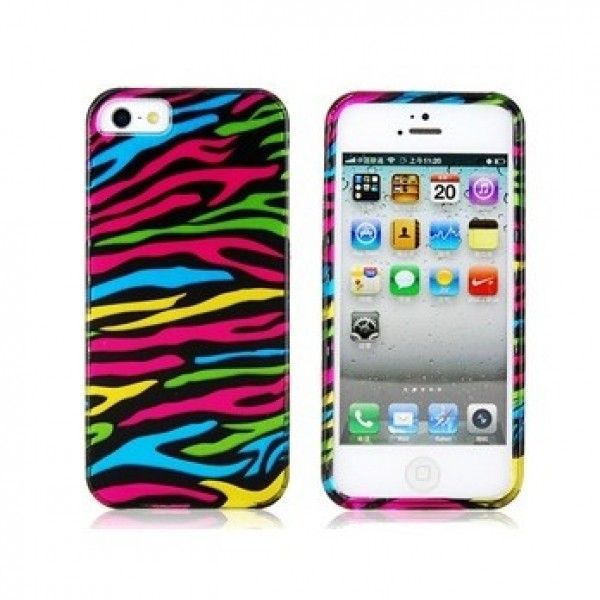 Чехол разноцветная зебра для iPhone 5