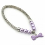 Ожерелье для собак с пурпурной косточкой и жемчужинами цена фото