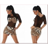 Sexy Ladies Black Leopard Mini Dress Chiffon Go Clubbing Party Dress - Платья