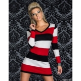 Long sleeve vitality Chromatic stripe fashion dress set - Платья