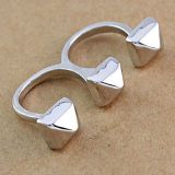 Fashion Arrow Silver Double Fingers Ring - Кольца