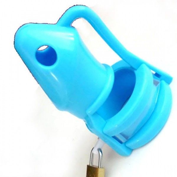 BDSM (БДСМ) - Голубое силиконовое устройство верности