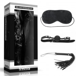 Набор для сексуальных бдсм игр Deluxe Bondage Kit (маска, кляп, плеть) - 