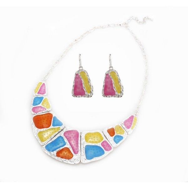 Купить онлайн Разноцветное ожерелье из камней фото цена акция распродажа