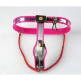 BDSM () - Female Adjustable Model-Y Stainless Steel Premium Chastity Belt Locking Cover Removable PINK
