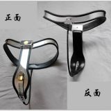 BDSM () - Female Adjustable Curve-T Stainless Steel Premium Chastity Belt with Locking Cover Removable BLACK