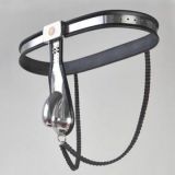 BDSM () - Male Adjustable Model-Y Stainless Steel Premium Chastity Belt with 2 Chains SHORT CAGE