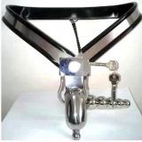 BDSM () - Male Adjustable Model-Y Stainless Steel Premium Chastity Belt with Chian and Plug and Urethral Tube