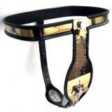 BDSM () - TITANIUM GOLD Male Fully Adjustable Model-T Stainless Steel Premium Chastity Belt