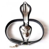 BDSM () - Male Fully Adjustable Model-T Stainless Steel Chastity Belt with Cage and Plug and Urethral Tube