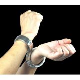 BDSM () - Stainless Steel Cross Fixed Bondage Handcuffs With Allen Driver & Screw