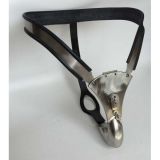 BDSM () - Male Fully Adjustable Model-T Stainless Steel Chastity Belt with Hole Cage Cover Small lock plate
