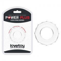 Прозрачное эрекционное кольцо в форме гайки Power Plus Cockring - 