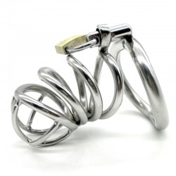 БДСМ - Stainless Steel Male Chastity Device With arc-shaped Cock Ring