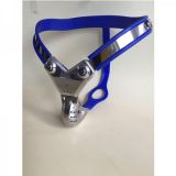 BDSM () - Male Model-T Stainless Steel most comfortable Chastity Belt BLUE