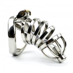 2016 New Stainless Steel Male Urethral Tube Chastity Device / Stainless Steel Chastity Cage ZC080 - 