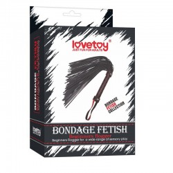 Плеть с рукояткой черно-красная Bondage Fetish Beginners Flogger - 