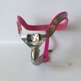  - Male Chastity belt / Ergonomic stainless steel chastity belt - PINK