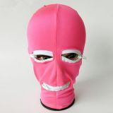 БДСМ - Розовая латексная маска с отверстием для рта и глаз