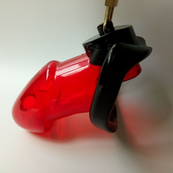 BDSM () -   Rikers Locking Chastity Device Red