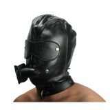 БДСМ - Кожаная маска с отверстиями для рта и глаз