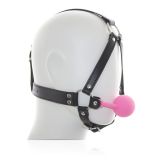 БДСМ - Черная маска с розовым кляпом