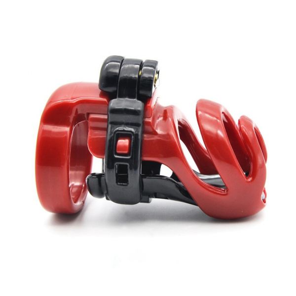 BDSM () - Standard Red Resin Male Chastity Cage - Includes 4 Rings