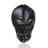 PU-Leather Hood Ears Padding Mouth and Eyes Zipper - 