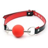 БДСМ - Metal Rod Silicone Ball Gags Red