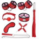 Leather Plush lining 8 piece Set Red - 