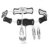BDSM () - Stainless Steel Model-T Adjustable Female Chastity Belt Device With Vaginal Plug + Anal Plug