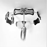 BDSM () - Stainless Steel Model-T Adjustable Male Chastity Belt Device With Butterfly Baffle + Anal Plug
