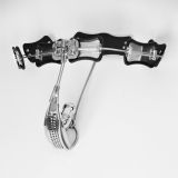 BDSM () - Stainless Steel Model-T Adjustable Female Chastity Belt Device With Vaginal Plug