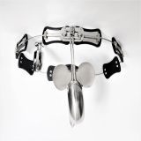 BDSM () - Stainless Steel Model-T Adjustable Male Chastity Belt Device With Butterfly Baffle