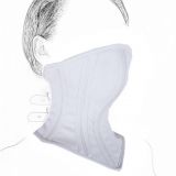  - Leather Neck Corset Collar Kinky Restraint Muzzle Mask Lockin white