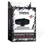 BDSM () -      Bondage Fetish Black Matt Collar With Leash