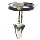 BDSM () - Male Stainles Steel Adjustable Chastity Belt Device With Defecation Hole Cage