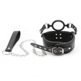  - Leather Collar with Silicone Ring Gag
