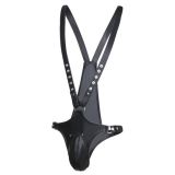 Male Leather Harness with Pouch - 