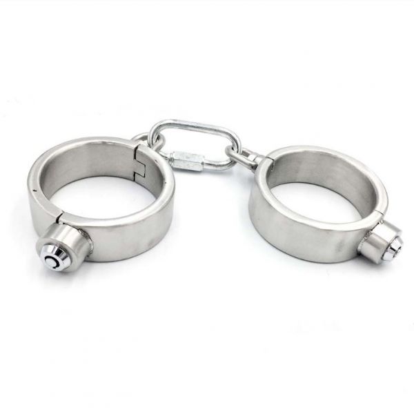 BDSM () - Male Stainless Steel Wrist Restraints Handcuffs